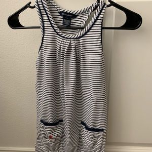 Ralph Lauren Girls 6/7 dress navy and striped